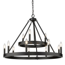 Golden 1017-39 BLK - Golden Lighting Alastair 12-light Chandelier in Matte Black